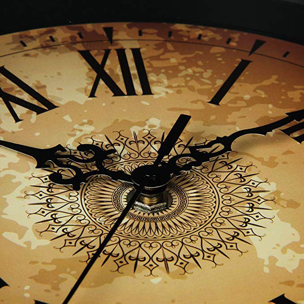Topkey 12 Inch Wall Clock Silent Non-Ticking Vintage Roman